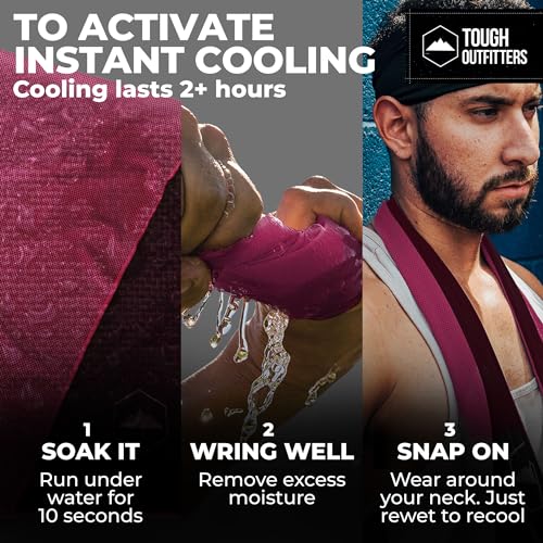 Tough Outdoors Cooling Towels for Neck Face - Neck Cooling Towel for Hot Weather Yoga Sports Golf Sweat - Instant Cold Towel - 3 Pack - color: Pink / Purple / Light Blue, size: 3 Pack
