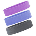 3 Pack Men & Women Sports Sweatbands Headbands - color: Gray,Lake Blue,Purple
