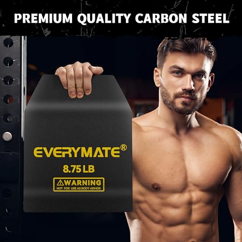 EVERYMATE Tactical Weighted Vest Plates – 3.75/5.75/8.75/14.5/19.75LB Pairs – Insert Weighted Vest Plates- Contoured Ergonomic Fit – WODs, Strength Training, Running, Weight Plates for Vest - color: 8.75LB*2, size: Curved
