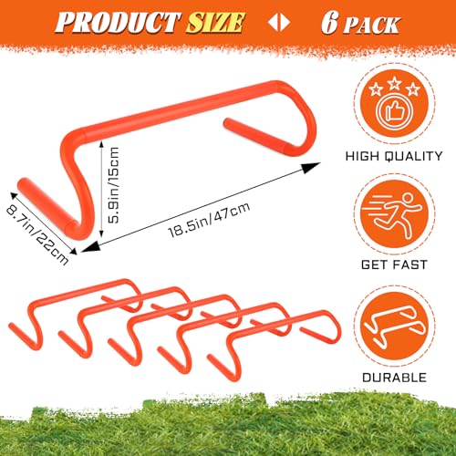 WOPPLXY 6 Pack 6'' Speed Agility Training Hurdles - Detachable Agility Training Hurdles, Speed Training Agility Hurdles, Speed and Agility Training Equipment for Athletes, Soccer, Basketball Training