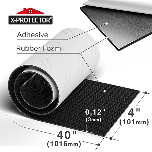 X-Protector Rubber Roll 40 x 4 inches - Black Non Slip Pad - Universal Anti Skid Pads - Self-Adhesive Rubber Grips - Premium Rubber Feet for Keyboard, Appliances, and Other Small Things! - size: 1 PC 40 x 4 inch (Black Rubber)