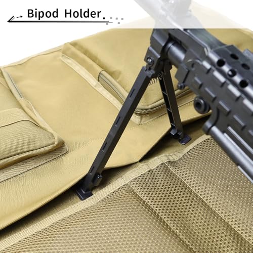 Shooting Mats Prone Padded, Extra Large Portable Roll Up Folded Waterproof Non-Slip Tactical Shooting Mat with Thickened Cotton Padding, Bipod Holder & 2 Accessory Pockets for Range Shooting Hunting - style: Standard Rectangular