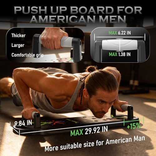 Push Up Board Fitness, Workout Home Gym Equipment, 20 in 1 Exercise Pushup Bar Handles for Floor, Strength Training Equipment for Men - color: Gray Premium