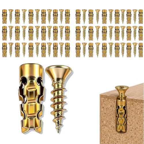 100 PCS Hinge Repair Screw 6×14mm Short Expansion Screw Set for Cabinet Hinge Repair & Stripped Thread Restoration, Secure Cabinet Door Fastening