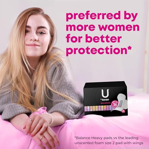 U by Kotex Balance Ultra Thin Pads with Wings, Heavy Absorbency, 46 Count (Packaging May Vary) - size: Heavy Absorbency