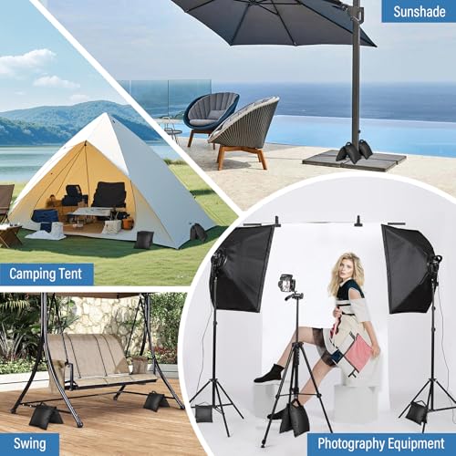 Sandbags Weight Bags for Photo Studio Photography Video Equipment, 2 Packs Empty Sandbag Set for Backdrop Stand, Photo Tripod, Canopy, Pop up Tent, Umbrella Base, Picnic Table,Fishing Chair - size: 2 PCS