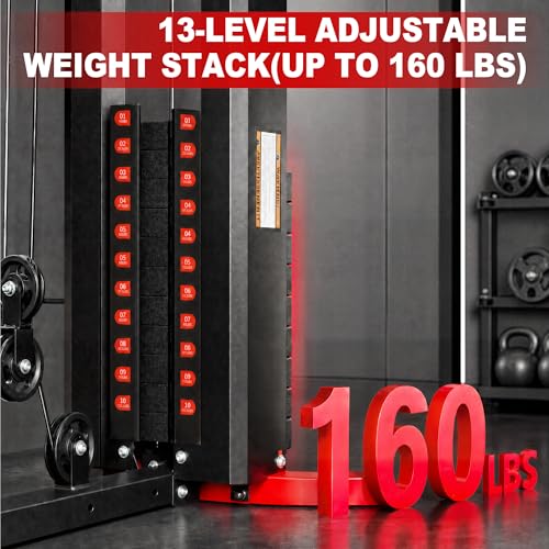 Home Gym System Workout Station, Smith Machine & Leg Press – Multifunctional All-in-One for Full Body Strength Training - size: LX-900