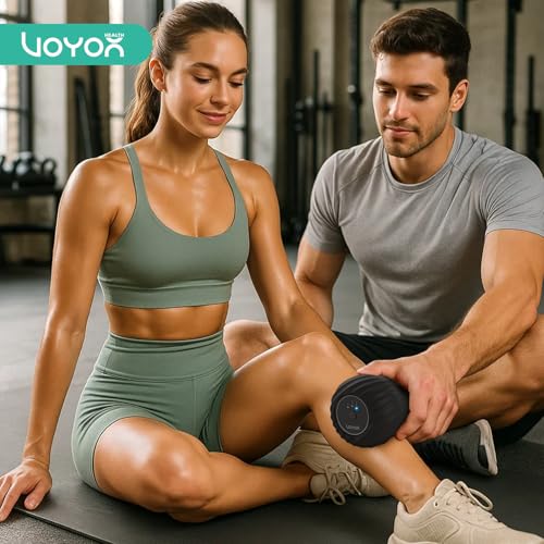 VOYOR-HEALTH Vibrating Peanut Massage Ball Roller, Electric Double Lacrosse Massage Ball with 4 Intensities for Muscle Pain Relief, Rechargeable Deep Tissue Massage, Yoga Sports Fitness MB300 (Black) - color: Black