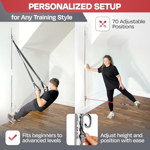 Aluminum Wall-Mounted Anchor Fitness System - Adjustable, Multi-Functional, Space Saving Home Gym Solution for Strength Training, Workout Goals | 100+ Exercises, Easy Installation, 300lbs Capacity - color: Pack of 2 - Silver
