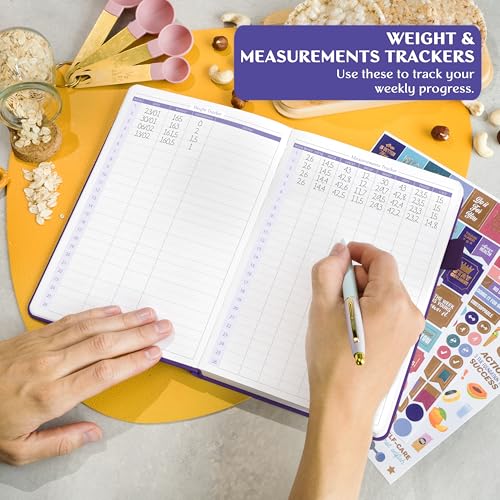 Legend Wellness Planner & Food Journal – Daily Diet & Health Journal with Weight Loss, Measurement & Exercise Trackers – Lifestyle & Nutrition Diary – Lasts 6 Months, A5 size – Purple - color: Purple Debossed, size: A5 (5.8” x 8.3”)