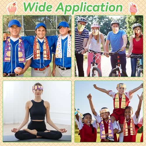30Pcs Ice Cream Drip Baseball Cooling Towels 40 x 12 Inch Baseball Drip Ice Towel Microfiber Breathable Chilly Sport Rags Absorbent Sweat Washcloth Sport Team Gifts for Athletes Coach Gym Party Favors - style: Ice Cream Drip Baseball