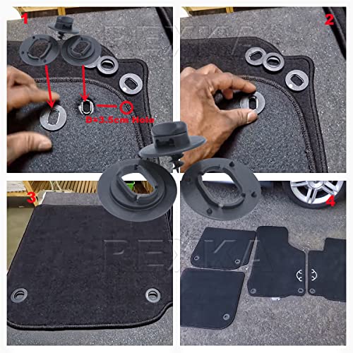 Rexka 5 Sets Floor Mat Clips Kit Compatible with Volkswagen 3D0-864-851-B41 and 3D0-061-795-B41 Golf GTI Jetta Passat - color: 5 Sets