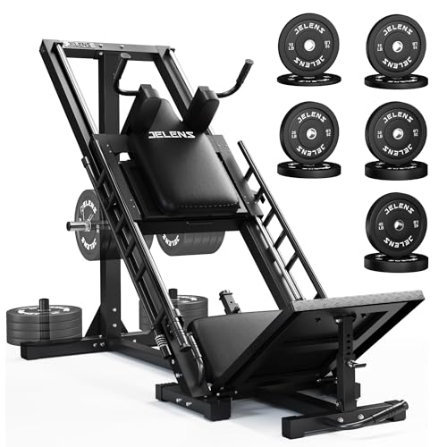 JELENS Leg Press Hack Squat Machine, Leg Machine for Home Gym with Linear Bearing, L11 Professional Adjustable Leg Exercise Machine, Lower Body Workout - color: Black, size: 260LB Black Weights Package