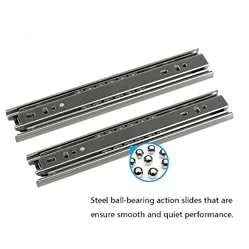 URBEST 2 Pairs 9" Full Extension Ball Bearing Telescopic Drawer Slides Slide Rails (9 inch)