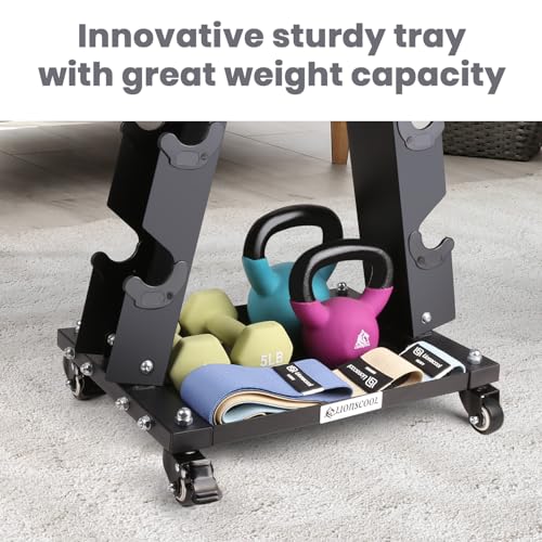 LIONSCOOL Premium Solid Steel Dumbbell Rack Stand Only, A-Frame Portable Weight Storage Organizer with Optional Tray and Wheels, Perfect for Home Gym Fitness Storage (200LBS/300LBS/700LBS Weight Capacity Available) - style: Medium, 300 LBS
