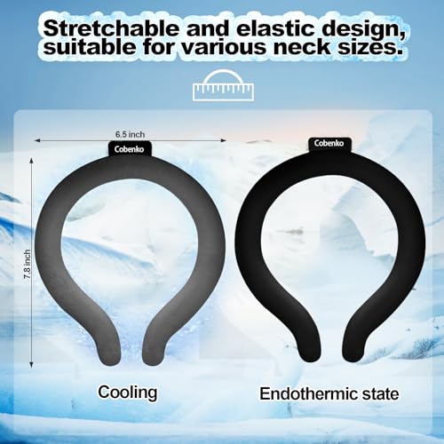 Neck Cooling Tube with Cold Insulated Bag,Reusable 18℃/64℉ Ice Neck Ring Wearable Body Cooling Products for Summer (Black) - color: Black