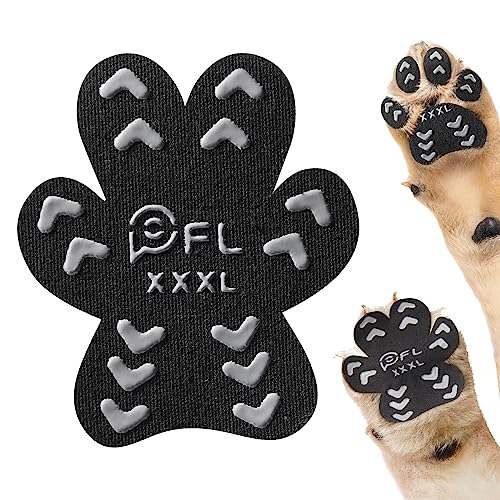 Anti Slip Dog Paw Protector Pads for Senior Dogs, Paw Pads for Dogs Traction, Disposable Self Adhesive Paw Grips for Old Dog on Slippery Hardwood Floor, Black 12 Sets (48pcs) XXXL(80+lbs) - size: XXXL(80+lbs)