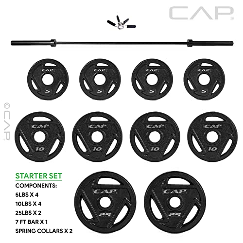 CAP Barbell Starter Olympic Weight Set | Multiple Options - style: Starter Set