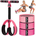 KUTIZE Pedal Resistance Band with Handle and Booty Bands Set for Women, 2 in 1 Fabric Exercise Bands for Core, Leg and Glutes, Full Body Home Gym Exercise Equipment for Yoga, Pilates, Physical Therapy