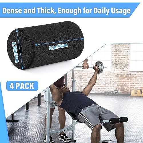 Deekin 4 Pcs Foam Foot Pad Rollers Buffer Tube Cover for Exercise Machine Home Gym Equipment Replacement Pads for Leg Extension Weight Bench Inversion Table(0.87 x 2.75 x 5.1 Inches) - size: 0.87 x 2.75 x 5.1 Inch