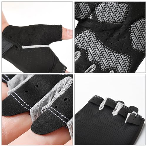 FGSS Workout Gloves for Men Women Exercise Gloves for Weight Lifting Fitness Cycling Gym Training with Grip Cushion Pads - color: Black-M