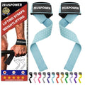 Lifting Straps Wrist Straps for Weightlifting Gym Straps Weight Lifting Deadlift Workout Women Men Dumbbell Straps for Hand RDL Strap Exercise Straps Dead Lift Cotton Neoprene Padded Zeus Power - color: 09-Light Blue Silicone