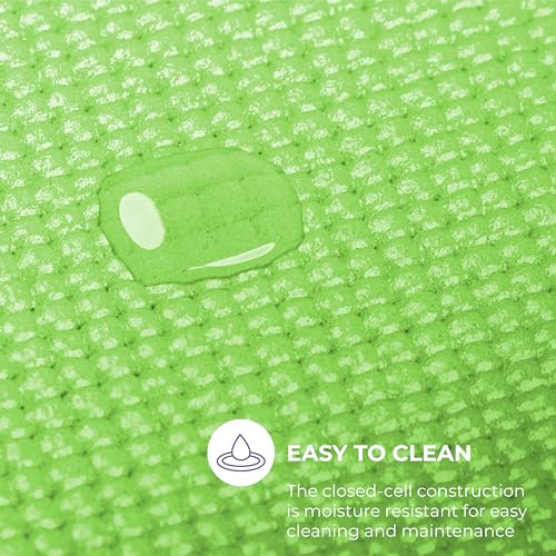 Voyage 5mm Studio Yoga Mats, 10 Pack, 72x24in | Extra Long, Anti-Tear Exercise Mats for Workout, Stretching, Fitness - Non Slip Gym Mats for Home, Schools and Studios - color: Green