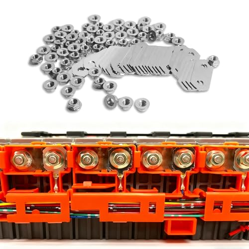 60 Sets Nickel Plated Copper Bus Bars & Stainless Steel Nut Kit - Compatible with Toyota Prius, Prius V, Lexus CT200h Hybrid Battery (2004-2017 Models - Improved Design) - size: 60 sets
