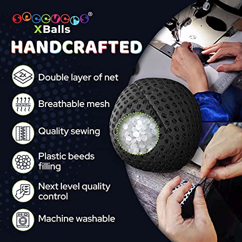 speevers Juggling Balls for Beginners and Professionals Set of 3, 14 Colors Available, 2 Layers of Net and Carry Case, Xballs Juggling Balls (Black, 4.2 oz) - color: Black, size: 4.2 oz
