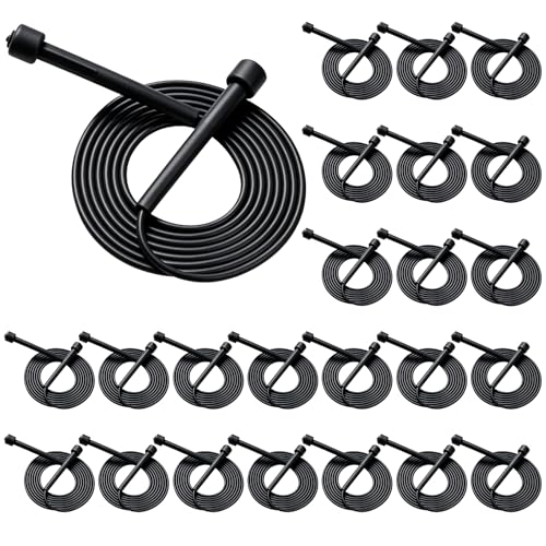 YYDYTTKX Adjustable Jump Rope Bulk, 9.2 ft Tangle-Free Speed Skipping Rope for workouts, group training, teams, family and Gym Class - color: Black, size: 24