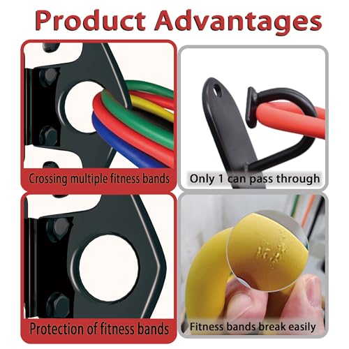 4 PCS Resistance Band Wall Anchors, Exercise Band Wall Anchor, Gym Wall Hooks for Resistance Bands, Workout Wall Mount Anchor for Physical Therapy and Small Space Home - Black - color: Black
