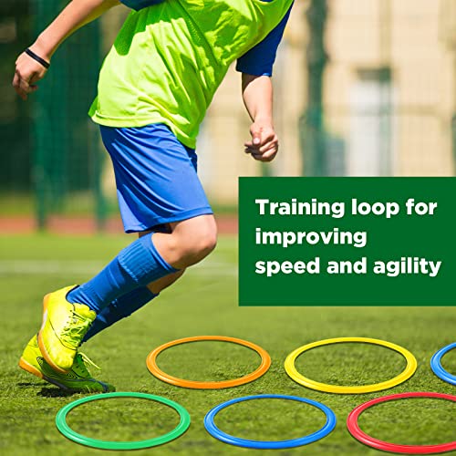 Deekin Agility Rings Speed and Agility Training Rings Exercise Speed Circle Jumping Hoops for Training Toss Equipment - color: Multicolored, size: 15 Inch