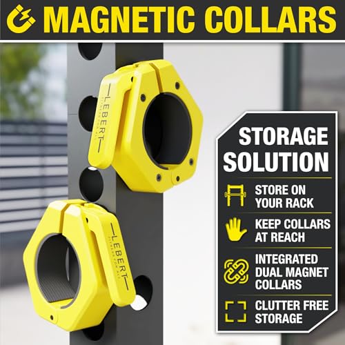 Lebert Magnetic Barbell Collars Yellow – 2" Olympic Clips - color: Yellow