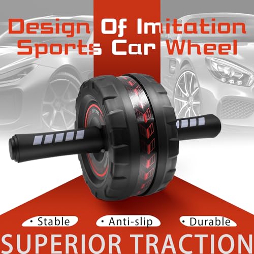 Ab Roller Wheel,Stable Wide Wheel For Beginner,Men,Women,Abs & Core Workout Equipment For Home Gym With Knee Pad,Abdominal Wheel For Full-Body Strength Training - color: silvery wide wheel