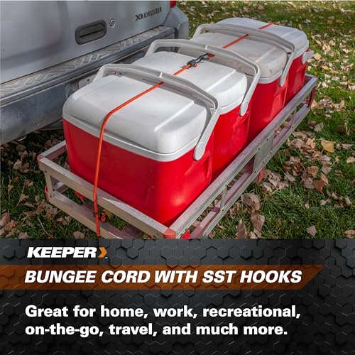 Keeper - 36” Bungee Cord with SST Hooks, 4 Pack - UV And Weather-Resistant - size: 36"