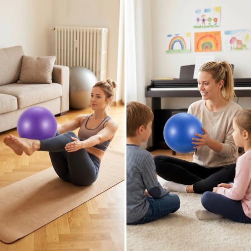 12Pcs Small Exercise Balls, 9.84 Inch Mini Yoga Ball for Pilates, Yoga Therapy Core Ball, Stability & Balance Training, Anti-Burst Fitness Balls for Home Gym, Physical Therapy, Core Strength