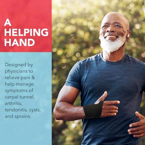 Dr. Arthritis Essentials Wrist Support, Wrist Wraps, Carpal Tunnel Wrist Brace for Night Support, Hand Brace & Wrist Guard for Left & Right Hand (Black 2 Pack) - size: Black - 2 Pack
