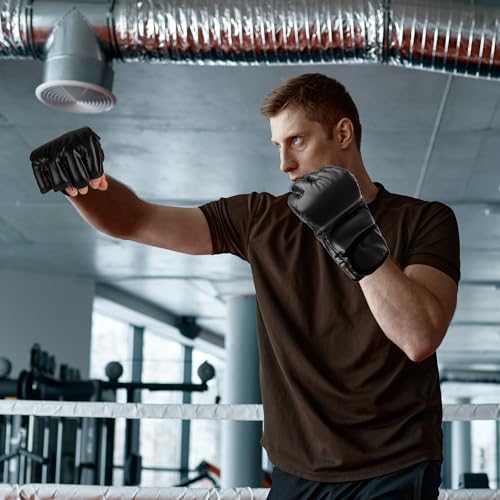 3 Pairs Boxing Gloves Half Mitts for Adult Kickboxing Fingerless Gloves Training MMA Muay Thai, 3 Colors