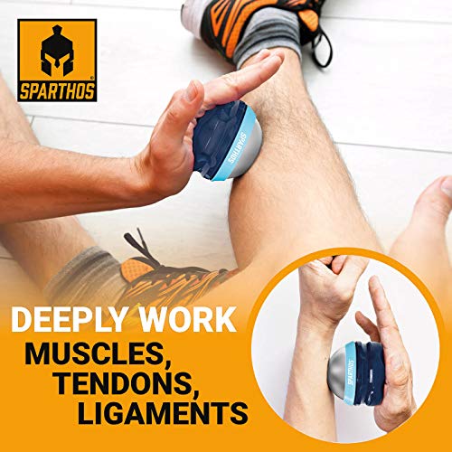 Sparthos Cold Massage Roller Ball - Fitness Cryosphere Massager - Cryo Cryocup Ice Massage Cups - for Muscle, Face, Body Muscles - Manual Polar Icing Cooling Balls - Freeze Tools (Blue, 70mm) - color: Denim Blue, style: 70mm (Pack of 1)