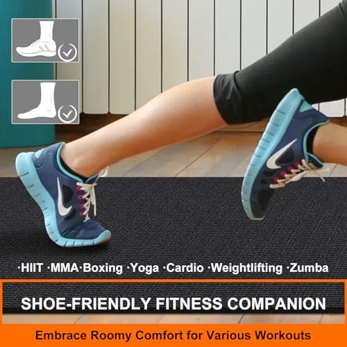 Large Exercise Mat 8'x5'|12'x6'|6'x4'|6'x2' Workout Mat for Home Gym Mats Exercise Heavy Duty Gym Flooring Fitness Mat Large Yoga Mat Cardio Mat for Weightlifting, Jump Rope, MMA, Shoe-Friendly - color: Black6'x4'