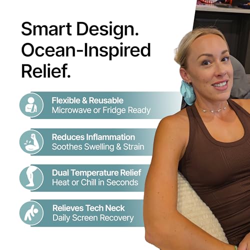 CastleFlexx Dual Hot & Cold Therapy Packs | Gel-Free, Flexible & Reusable for Neck, Shoulders, Joints & Muscles | Microwave & Freezer Safe | Ideal for Daily Relief - Ocean - color: Ocean