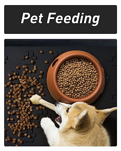 SUPENUIN Paw Pattern Boot Tray for Entryway Waterproof Rubber Mats for Dogs Multipurpose Shoe Mat Tray for Entryway Indoor Outdoor Multi Use Catch All Trays Shoe Storage 16x27.5 Inches - color: Paw, size: 16"x27.5"