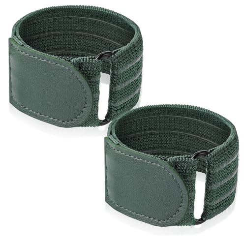 Elastic Ankle Straps Cycling Pant Leg Straps Adjustable Safety Band Boot Blousers for Climbing Fishing Outdoor Sport - color: army green