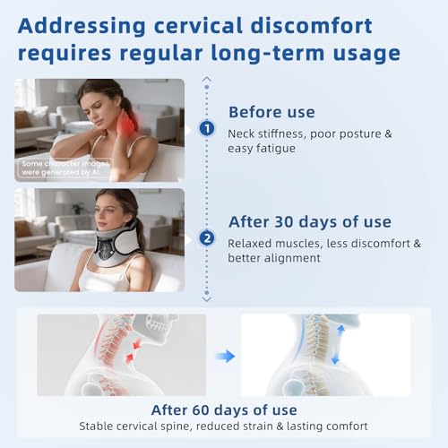 Neck Traction Device - Adjustable Inflatable Neck Stretcher,Lightweight Neck Support Brace for Cervical Spine Decompression,Pain Relief Neck Decompression Tension Relief