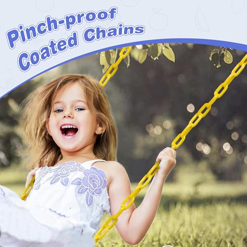 RedSwing Kids Swingset Bundle,Trapeze Swing Bar and Climbing Rope Swing, Kids Swingset Heavy Duty Coated Chains with Carabiners, Outdoor Play Playground Accessories, Blue - color: Blue + Blue
