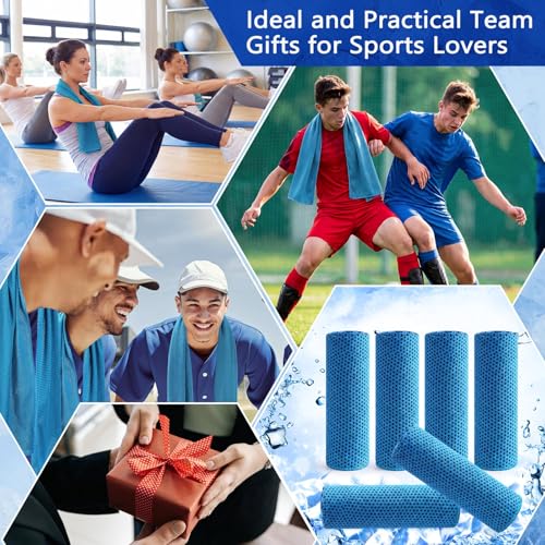 Hosuly 6 Pack Cooling Towels 40"x12" Ice Towel Cooling Neck Wraps Soft Breathable Chilly Stay Cool in Summer for Sports Yoga Golf Gym Activities(Light Blue) - color: Light Blue