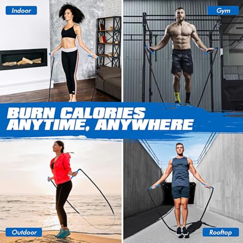 Ayombo Jump Rope, Weighted Jump Rope for Fitness, Boxing Equipment Jump Ropes for Men Women, Battle Skipping Ropes for Exercise, Suitable for Boxing, Cardio, Training Muscle Speed Home Gym Workout Equipment - style: 1.5LB