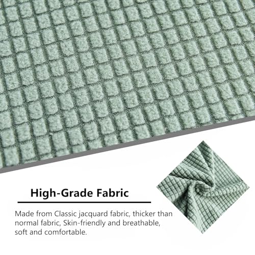 NILUOH Wingback Chair Slipcover 2 Pieces, Stretch Spandex Wingback Chair Covers Washable Slipcover for Wingback Armchairs Non-Slip Furniture Protector with Elastic Bottom for Living Room - color: Army Green