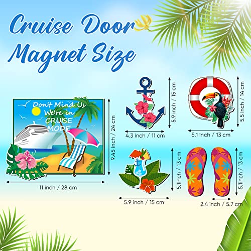 Kanayu 6 Pcs Tropical Cruise Door Decorations Magnetic Large Ship Decorations Magnets Anchor Cruise Decor Car Fridge Magnet Decal for Carnival Stateroom Door - style: Tropical