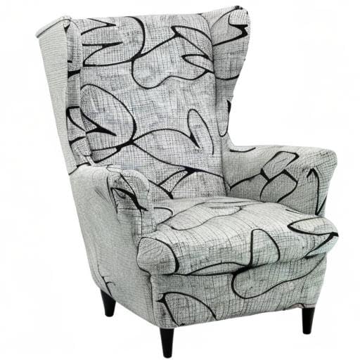 CRFATOP 2 Piece Stretch Wingback Chair Cover Printed Wing Chair Slipcovers Spandex Fabric Wingback Armchair Covers with Elastic Bottom for Living Room Bedroom Wingback Chair,C30 - color: Color C30